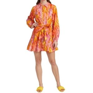 Farm RIO Floral Orange and Pink Women's Dress